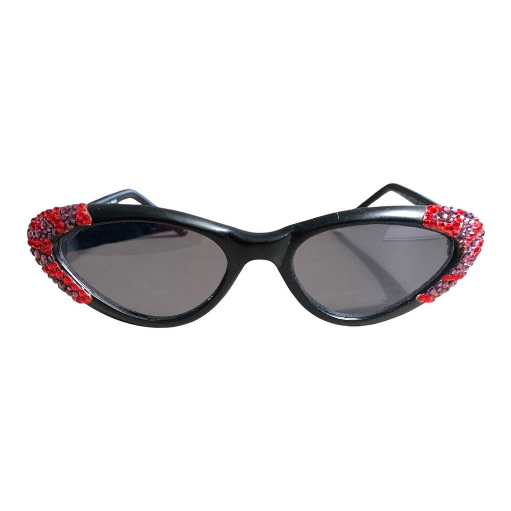Jimmy Crystal 'Marilyn Cat Eye Sunglasses Red & Purple Swarovski Crystals Marked